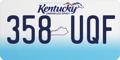 KY license plate 358UQF