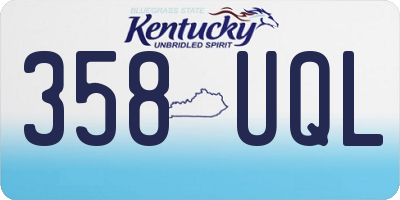 KY license plate 358UQL