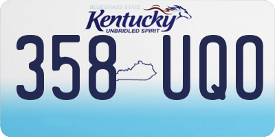 KY license plate 358UQO
