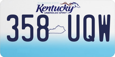 KY license plate 358UQW