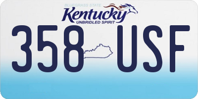 KY license plate 358USF