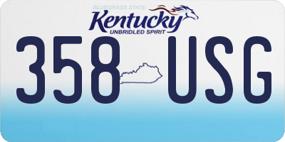 KY license plate 358USG