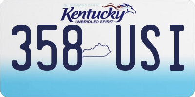KY license plate 358USI