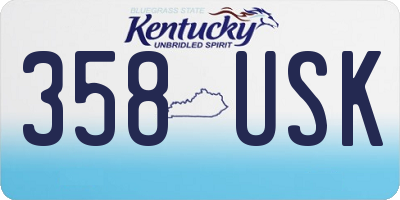 KY license plate 358USK