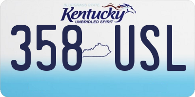KY license plate 358USL