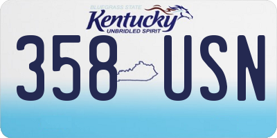 KY license plate 358USN