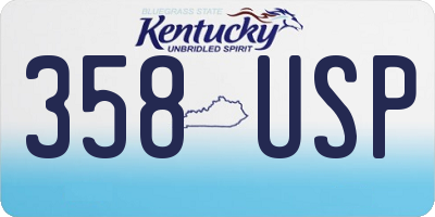 KY license plate 358USP