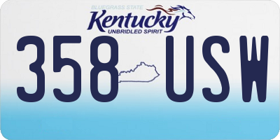 KY license plate 358USW