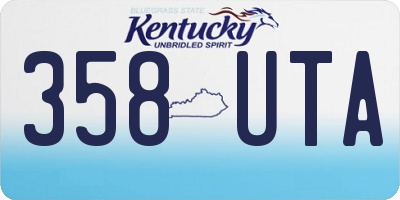 KY license plate 358UTA