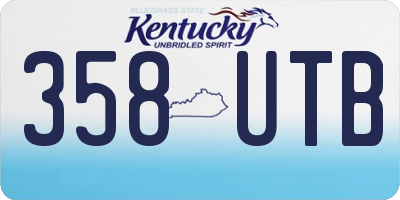 KY license plate 358UTB