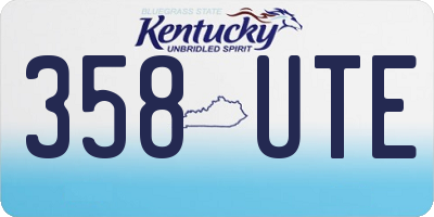 KY license plate 358UTE