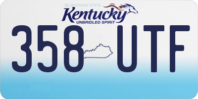 KY license plate 358UTF