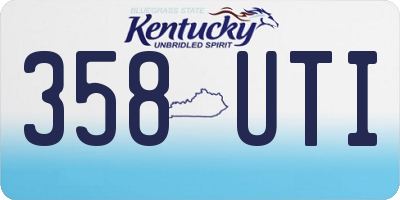 KY license plate 358UTI