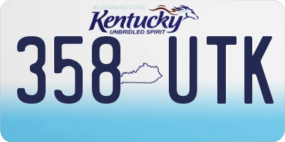 KY license plate 358UTK
