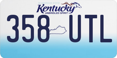 KY license plate 358UTL