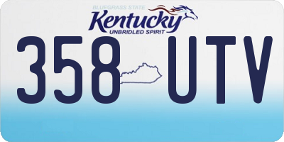KY license plate 358UTV