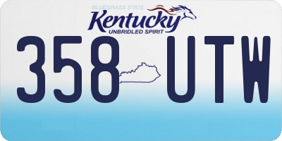 KY license plate 358UTW