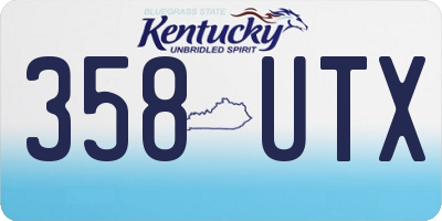 KY license plate 358UTX