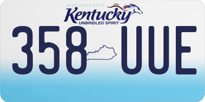 KY license plate 358UUE