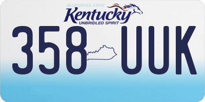 KY license plate 358UUK