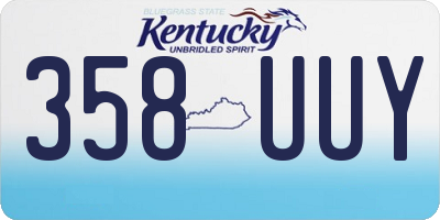 KY license plate 358UUY