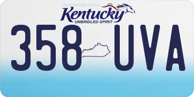 KY license plate 358UVA
