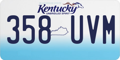 KY license plate 358UVM
