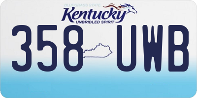 KY license plate 358UWB