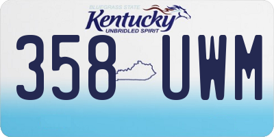 KY license plate 358UWM