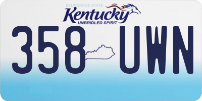 KY license plate 358UWN