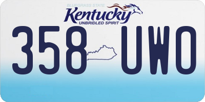 KY license plate 358UWO