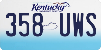 KY license plate 358UWS