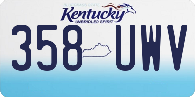 KY license plate 358UWV