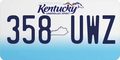 KY license plate 358UWZ
