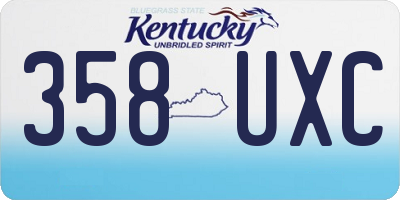 KY license plate 358UXC