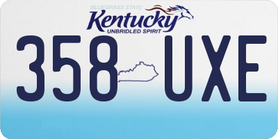 KY license plate 358UXE