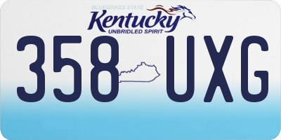 KY license plate 358UXG