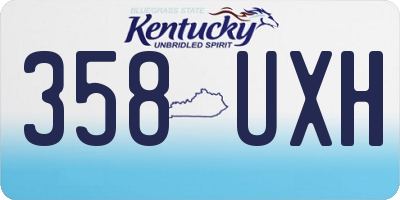 KY license plate 358UXH