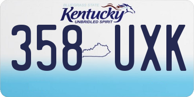 KY license plate 358UXK