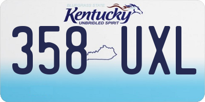 KY license plate 358UXL