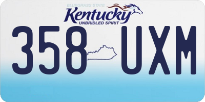 KY license plate 358UXM