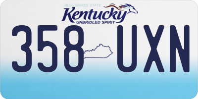 KY license plate 358UXN