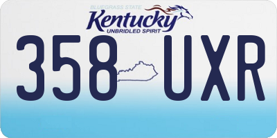KY license plate 358UXR