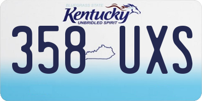 KY license plate 358UXS