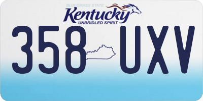 KY license plate 358UXV
