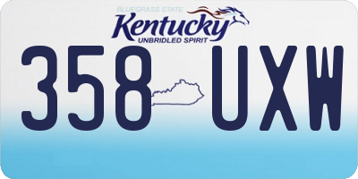 KY license plate 358UXW