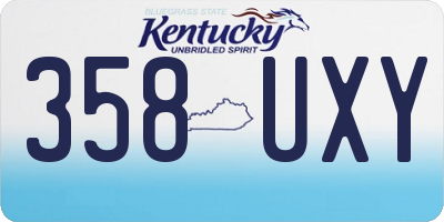 KY license plate 358UXY