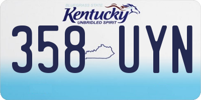 KY license plate 358UYN