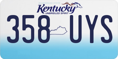 KY license plate 358UYS