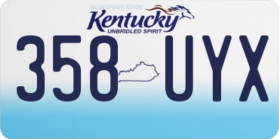 KY license plate 358UYX